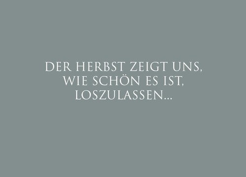 Herbst zeigt uns loslassen Postkarte Wunderwort